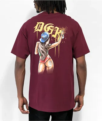 DGK Hit Up Burgundy T-Shirt