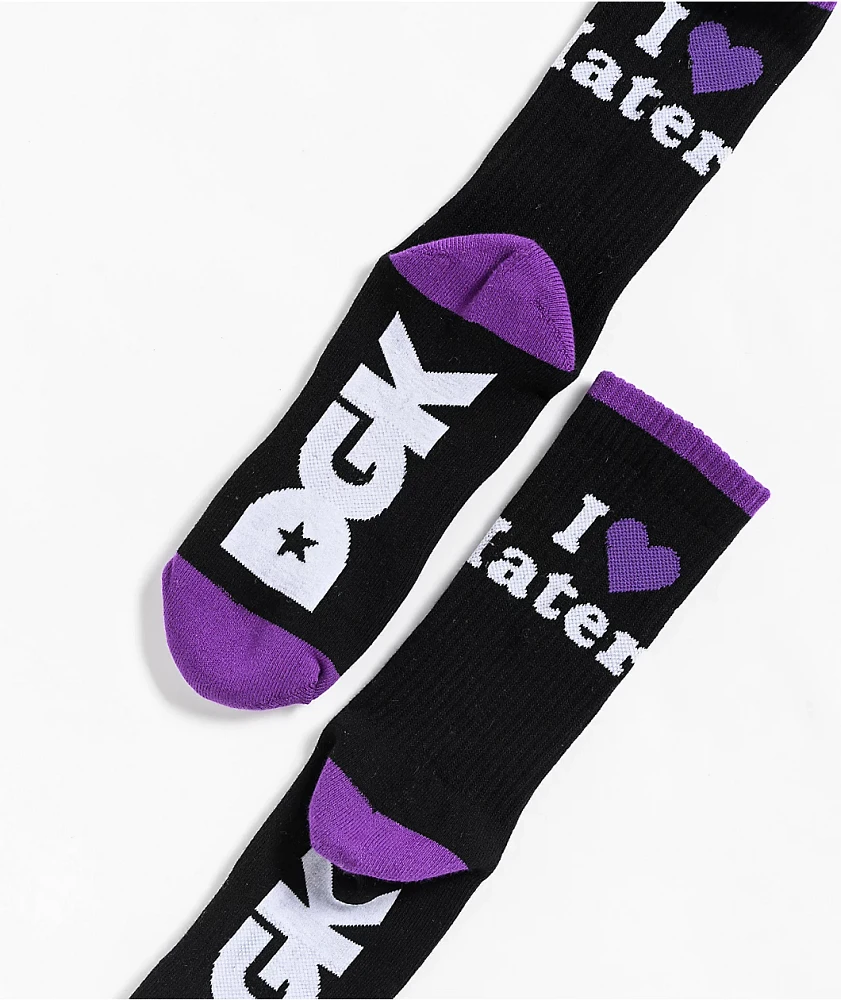 DGK I Love Haters Black & Purple Crew Socks