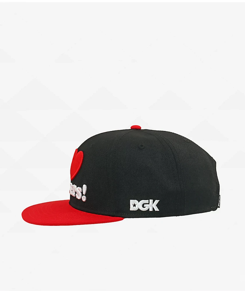 DGK I Love Haters Black & Red Snapback Hat