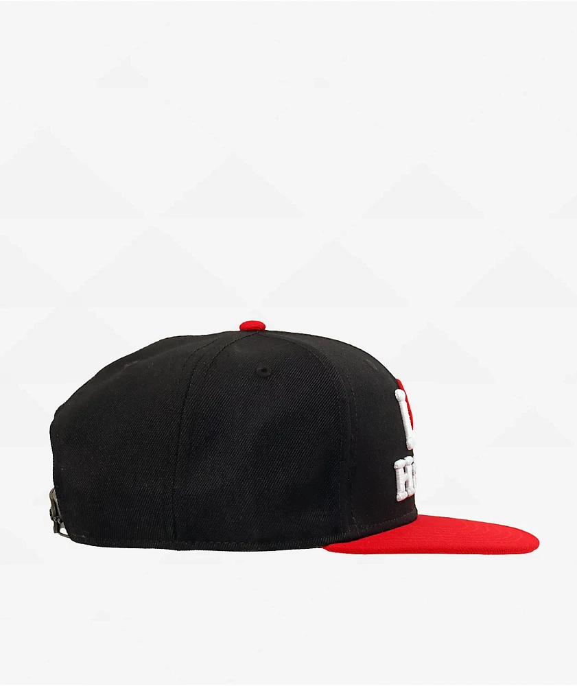 DGK I Love Haters Black & Red Snapback Hat
