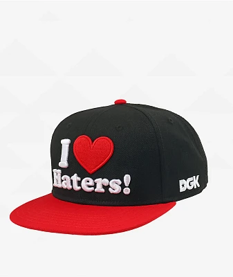 DGK I Love Haters Black & Red Snapback Hat