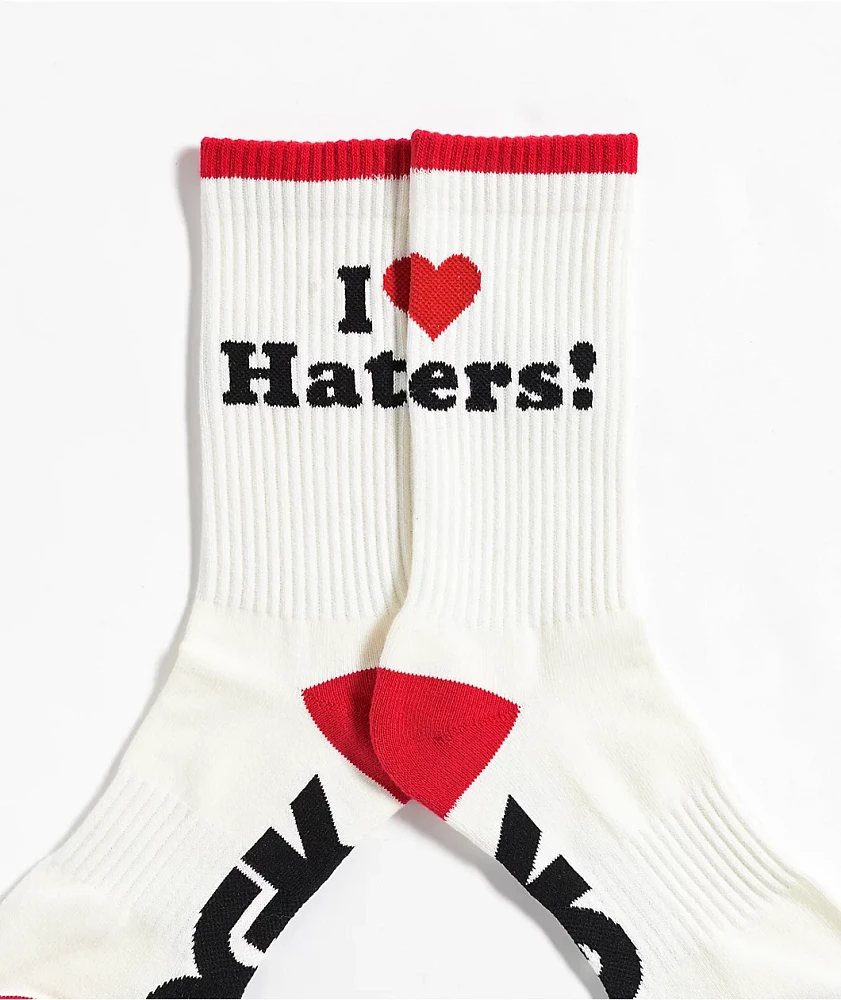DGK I Love Haters Sand & Red Crew Socks