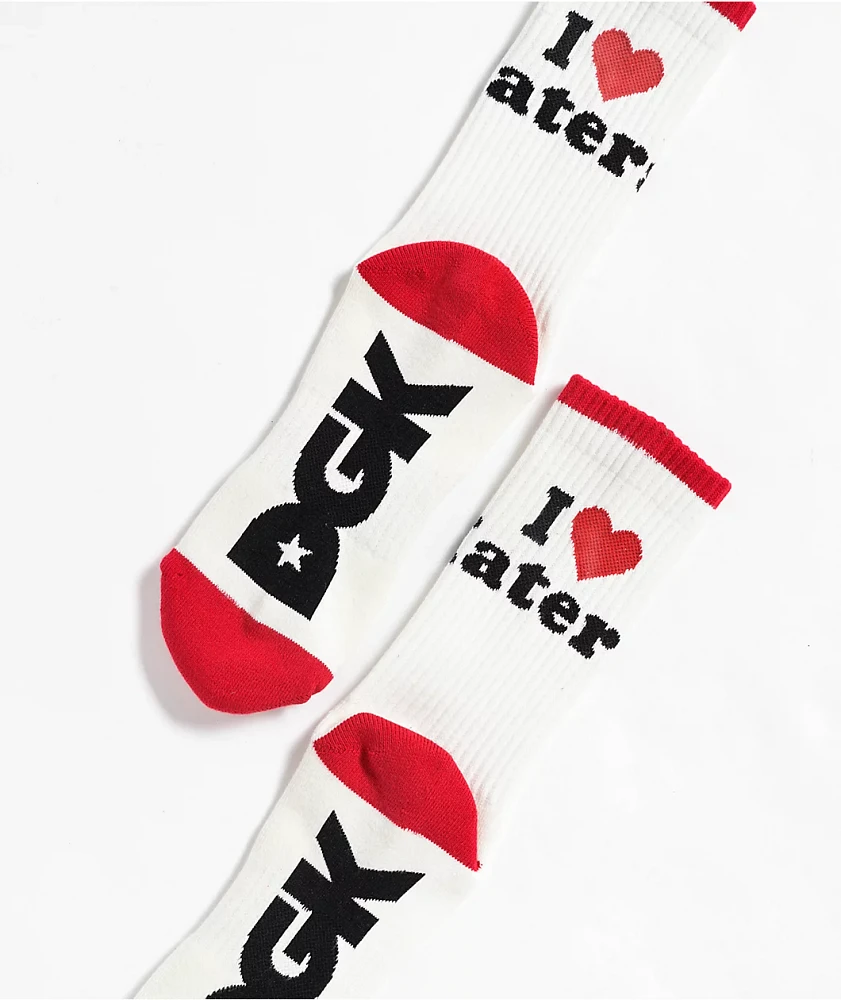 DGK I Love Haters Sand & Red Crew Socks