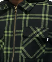 DGK Immortal Green & Black Hooded Zip Flannel Shirt
