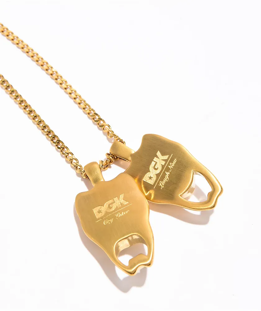 DGK Laugh Now Cry Later 22" Gold Chain Necklace