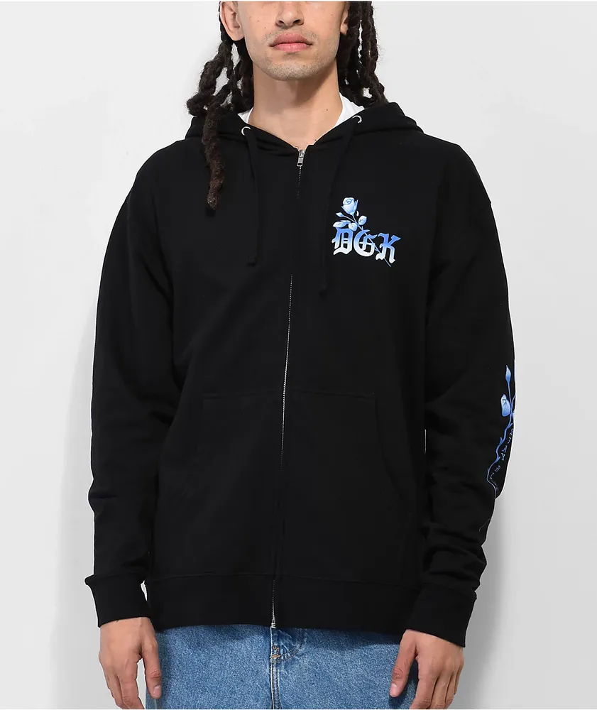 DGK Lo Side Black Fleece Zip Hoodie