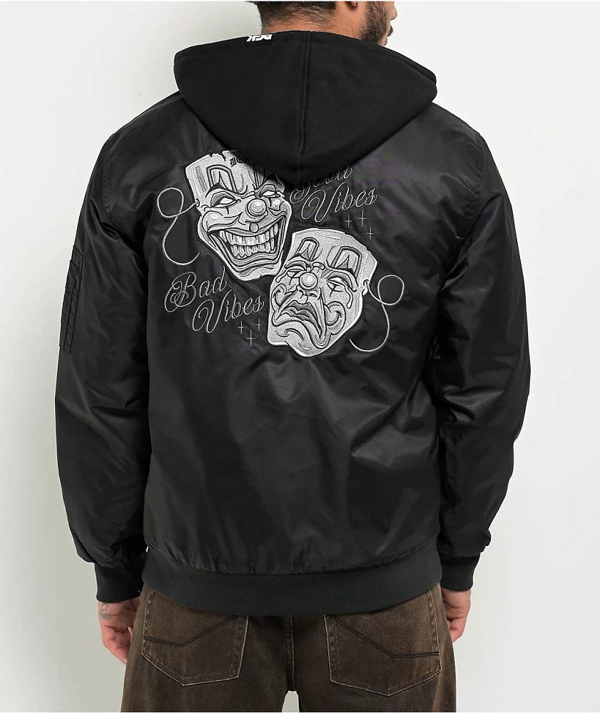 DGK Mindset Black Hooded Bomber Jacket