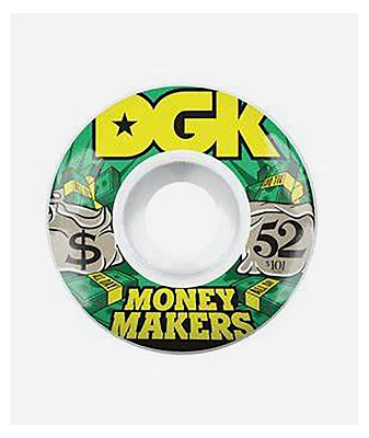DGK Money Makers 52mm 101a White Skateboard Wheels