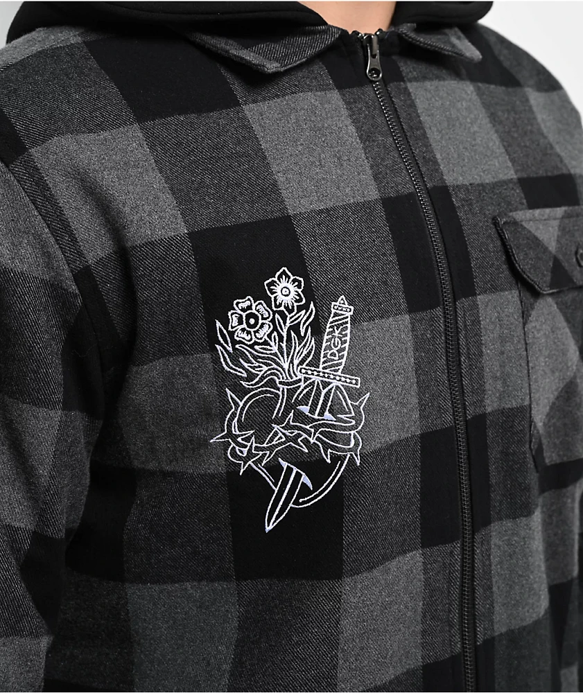 DGK Monterey Black Hooded Flannel Jacket