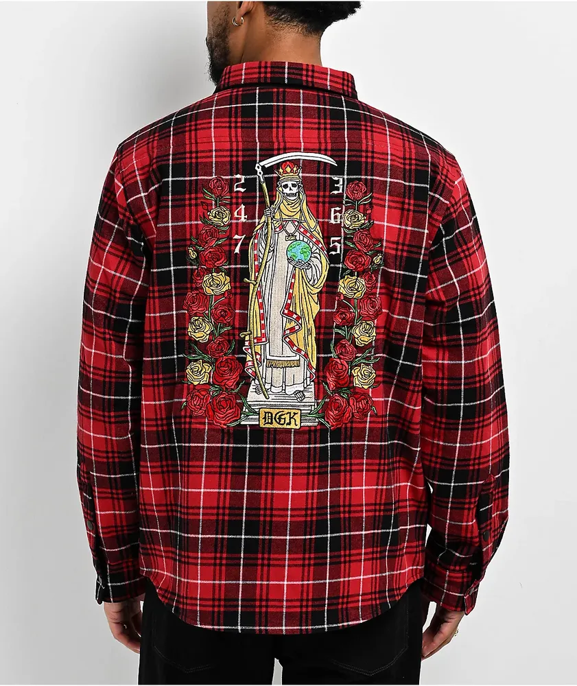 DGK Muerte Red Flannel Shirt Jacket