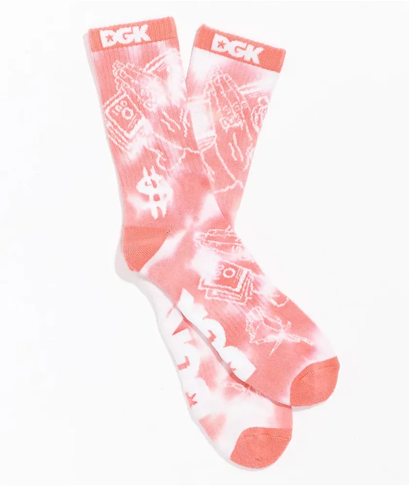 DGK Omni Pink Tie Dye Crew Socks