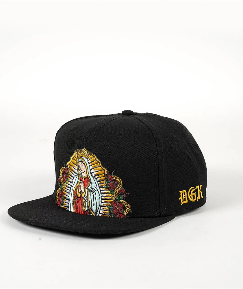 DGK Our Lady Black Snapback Hat