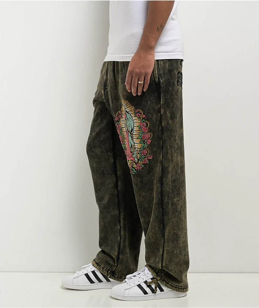 DGK Our Lady Fleece Black Wash Sweatpants