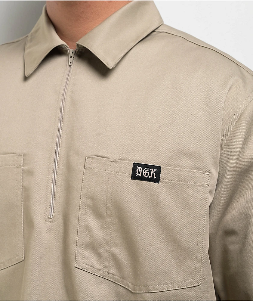 DGK Pacholo Tan Quarter Zip Work Shirt