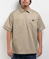 DGK Pacholo Tan Quarter Zip Work Shirt