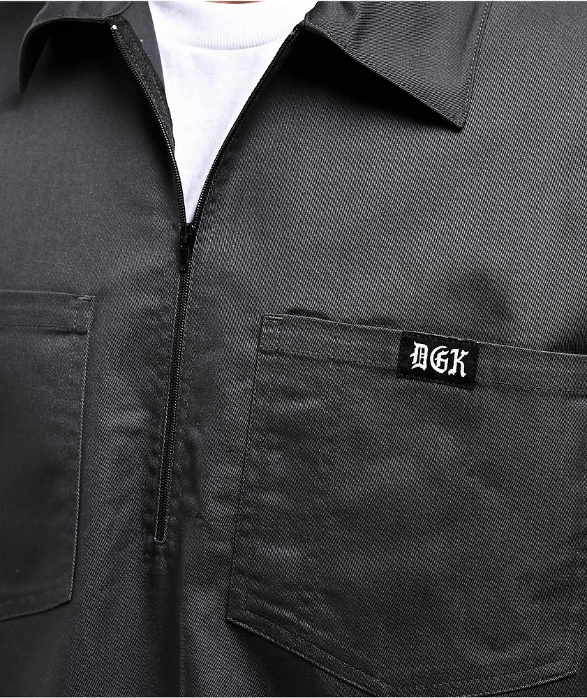 DGK Redemption Charcoal Quarter Zip Work Shirt