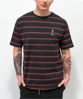 DGK Rival Black, Red & Green Stripe T-Shirt