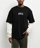 DGK Sacred Black & Natural 2fer Long Sleeve T-Shirt