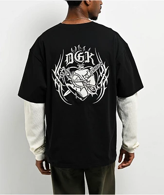 DGK Sacred Black & Natural 2fer Long Sleeve T-Shirt