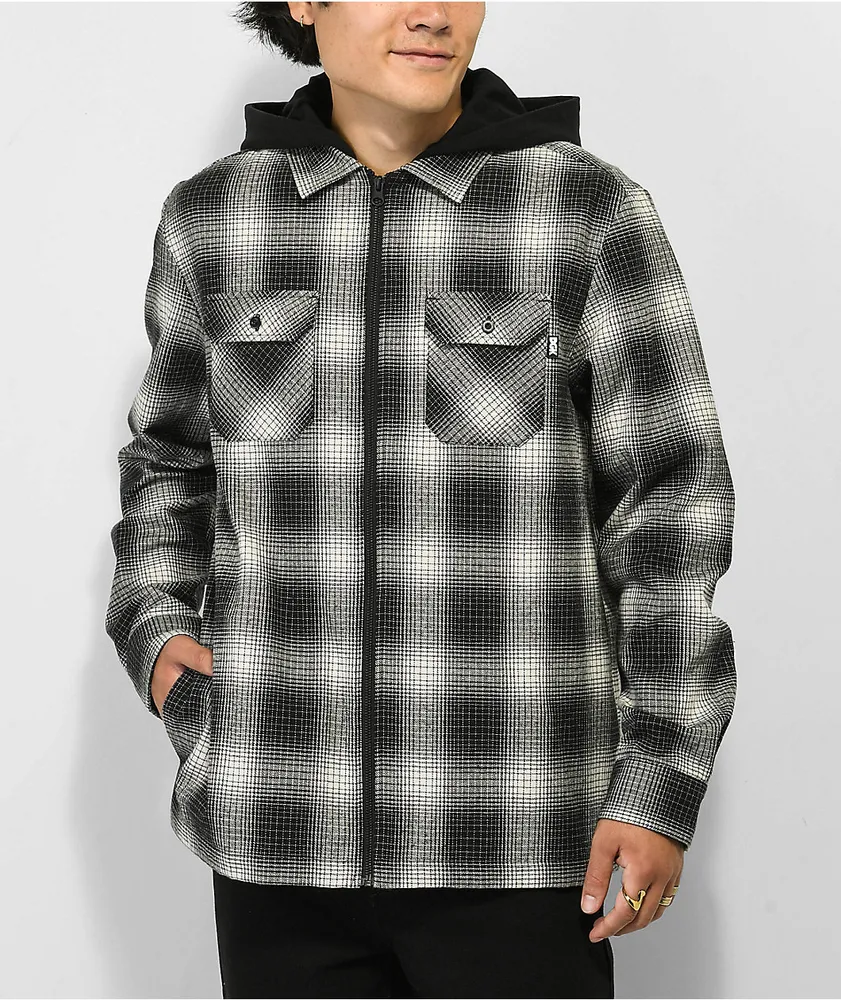 DGK Smoke Black & Grey Hooded Flannel Shirt
