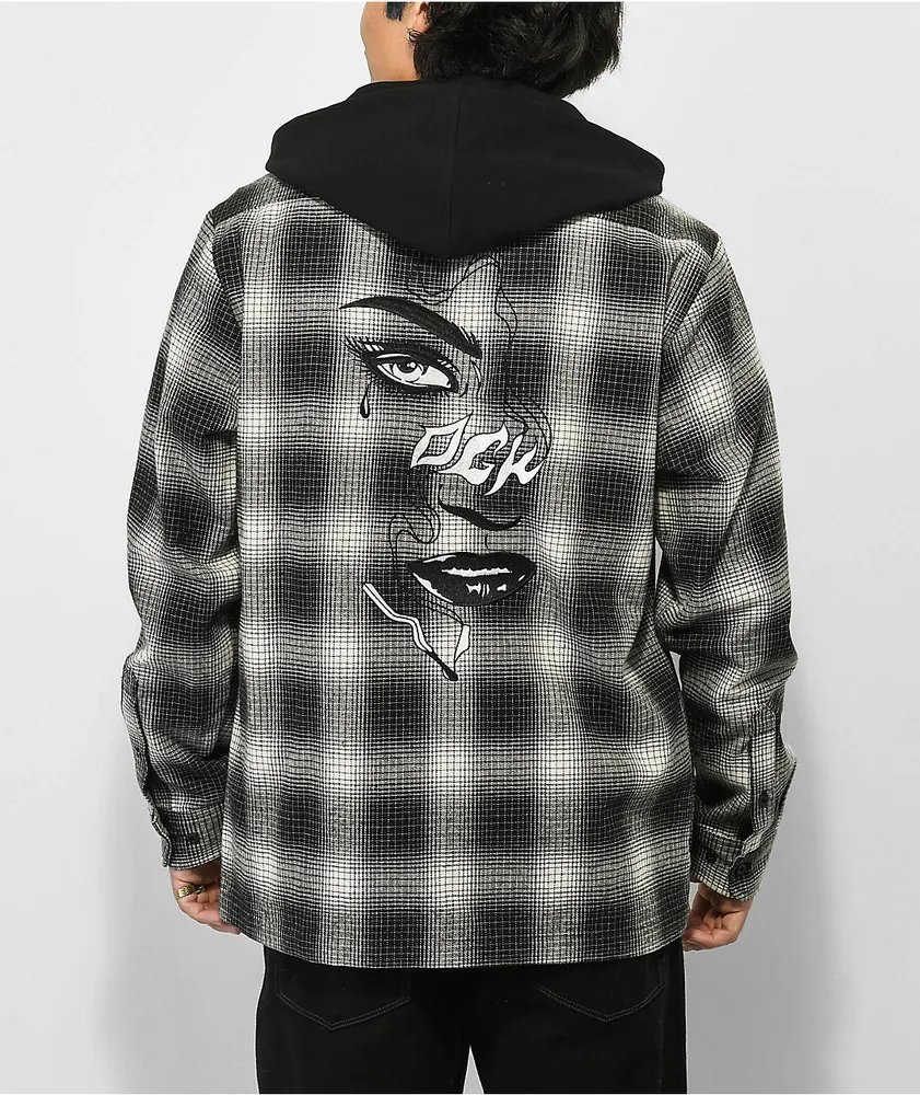 DGK Smoke Black & Grey Hooded Flannel Shirt