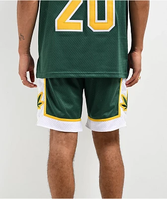 DGK Team Indica Green, Yellow & White Basketball Shorts