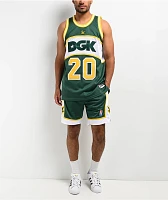 DGK Team Indica Green, Yellow & White Basketball Shorts