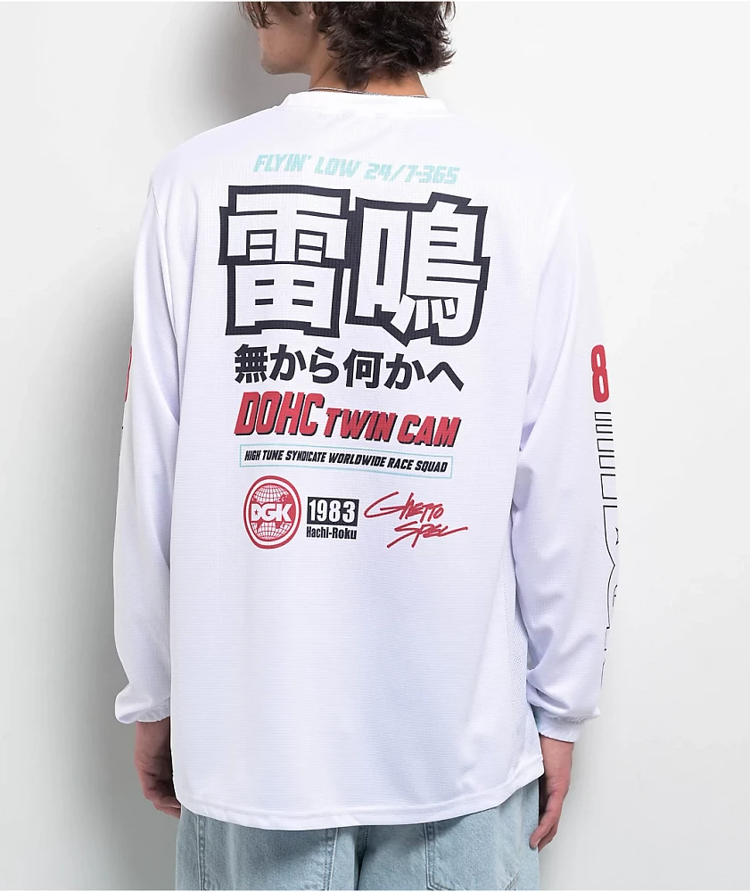 DGK Turbine Racing White Long Sleeve Jersey