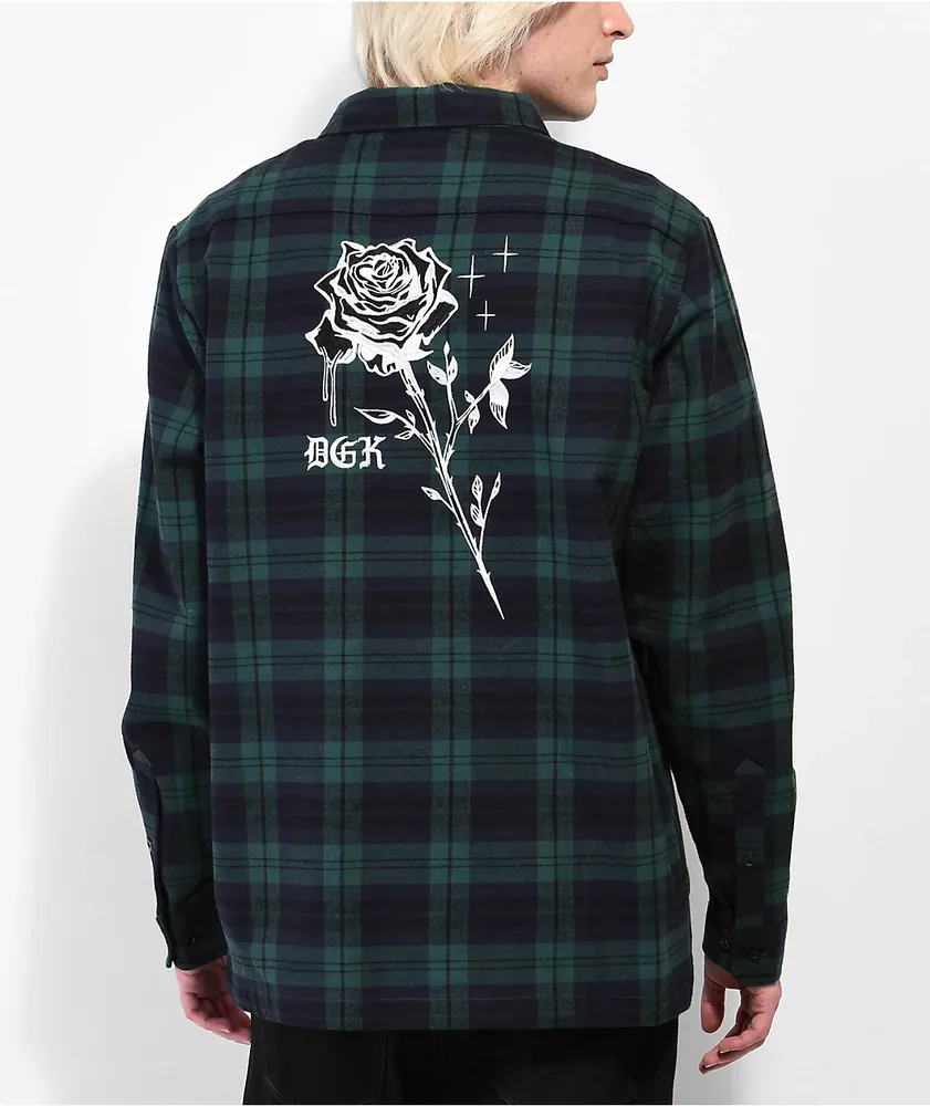 DGK Virtue Navy & Green Flannel Shacket