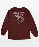 DGK x Bruce Lee Fierce Burgundy Long Sleeve T-Shirt