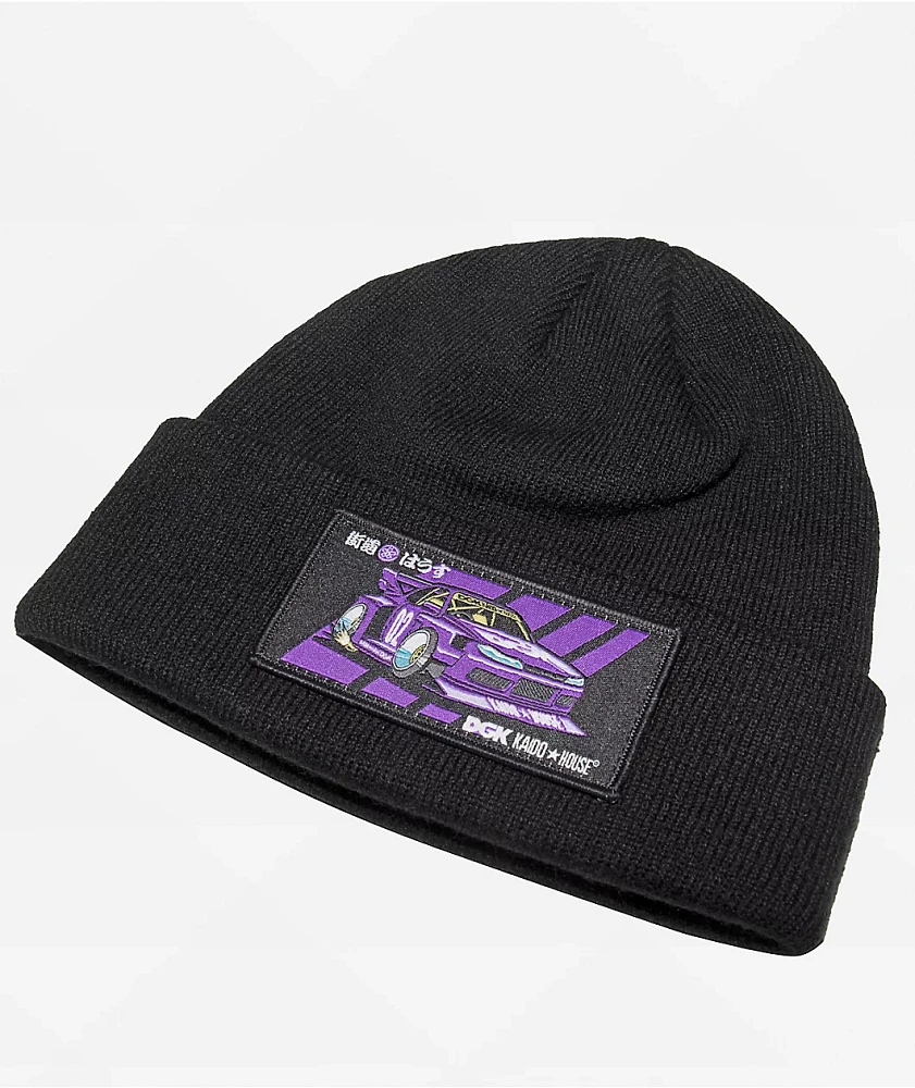 DGK x Kaido House Roulette Racer Black Beanie