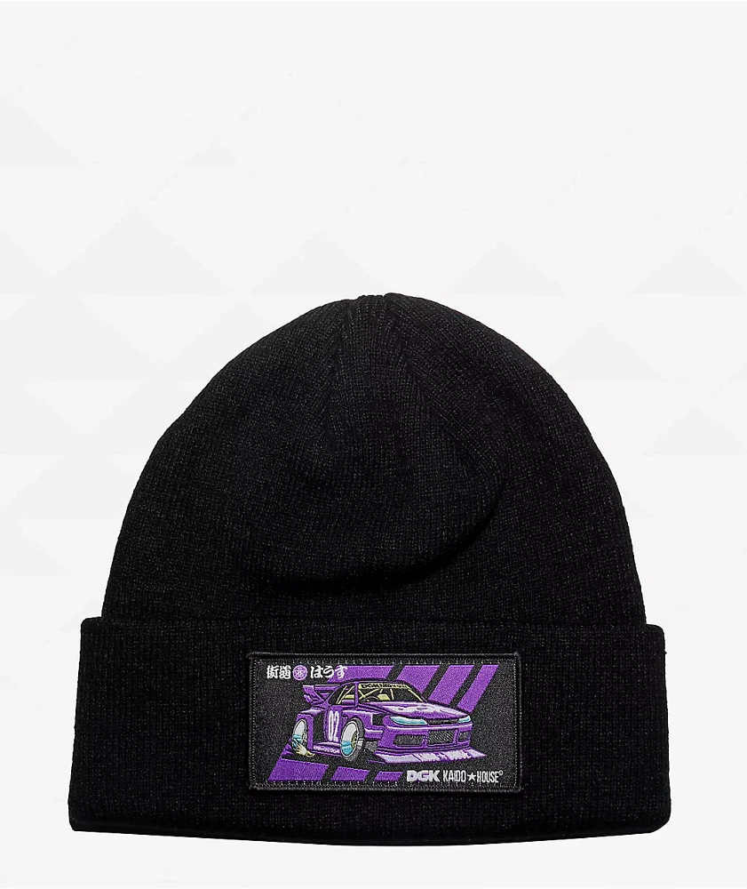 DGK x Kaido House Roulette Racer Black Beanie