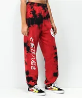 DREAM Seven Times Fall Black & Red Tie Dye Sweatpants