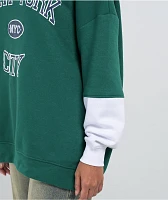 Daisy Street NYC Oversized Green & White Hoodie