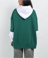 Daisy Street NYC Oversized Green & White Hoodie