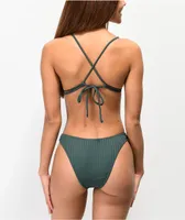 Damsel Aftan Rib Green High Leg Bikini Bottom