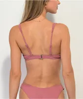 Damsel Amy Rib V Lotus Pink Bralete Bikini Top