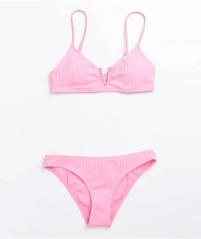 Damsel Bon Super Rib Pink Bralette Bikini Top