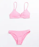 Damsel Bon Super Rib Pink Cheeky Bikini Bottom