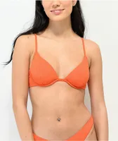 Damsel Bonita Orange Super Rib Triangle Bikini Top