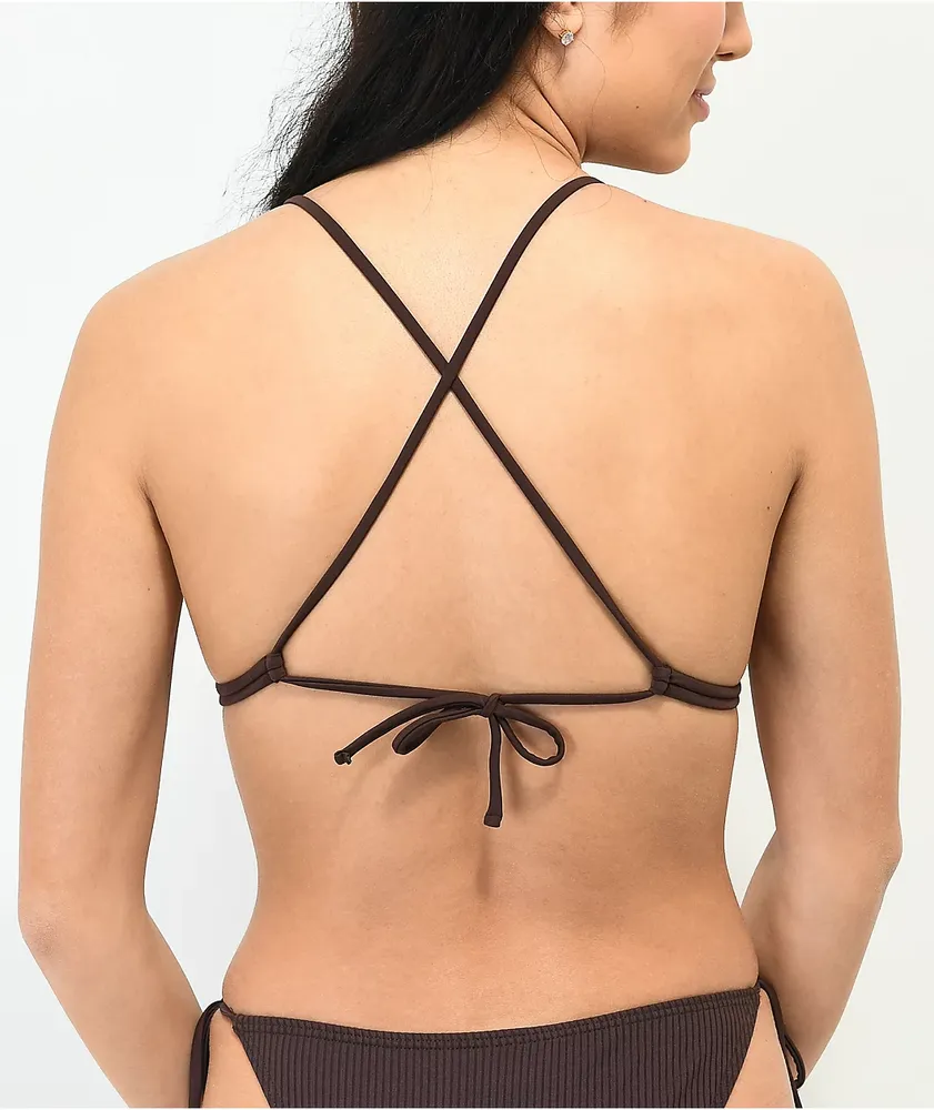Ribbed Triangle Bikini Top