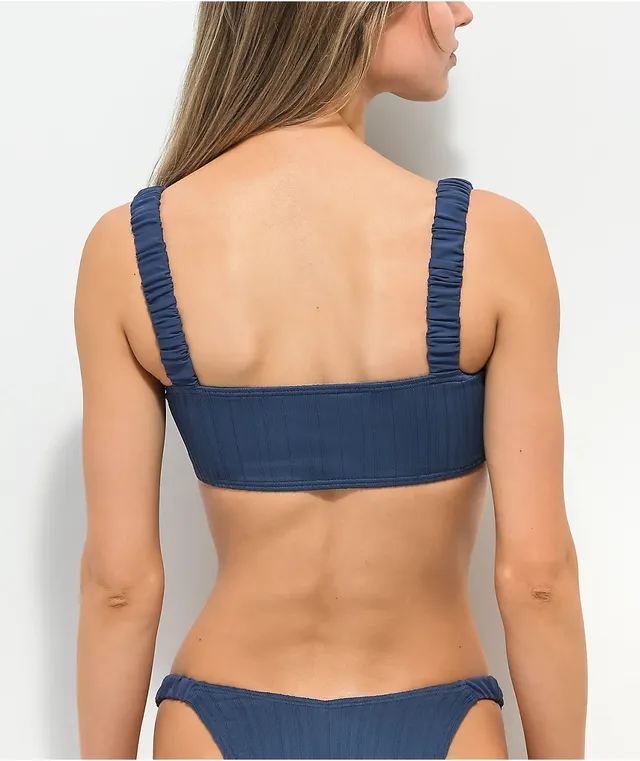 Damsel Denim Scrunchie Rib Bandeau Bikini Top