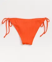 Damsel Florescent Orange Ribbed Super Cheeky Bikini Bottom