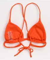Damsel Fluorescent Orange Super Ribbed Triangle Bikini Top