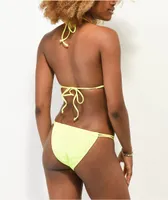 Damsel Heidi Fancy Neon Yellow Rib High Leg Bikini Bottom