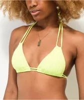 Damsel Heidi Fancy Neon Yellow Rib Triangle Bikini Top
