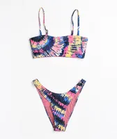 Damsel Jas Multi Tie Dye High Leg Bikini Bottom