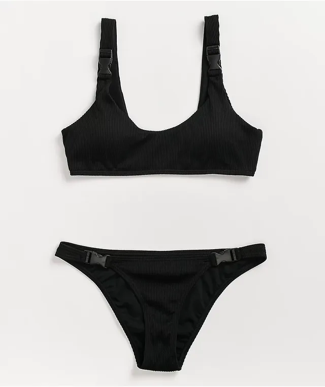 Damsel Alexis Thick Rib Black Triangle Bikini Top