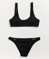 Damsel Jess Ribbed Black Sport Buckle Bikini Top