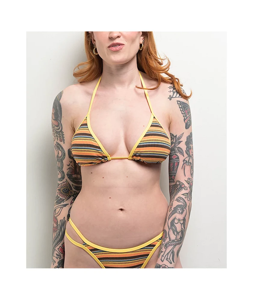 Damsel Liv Orange Stripe Triangle Bikini Top